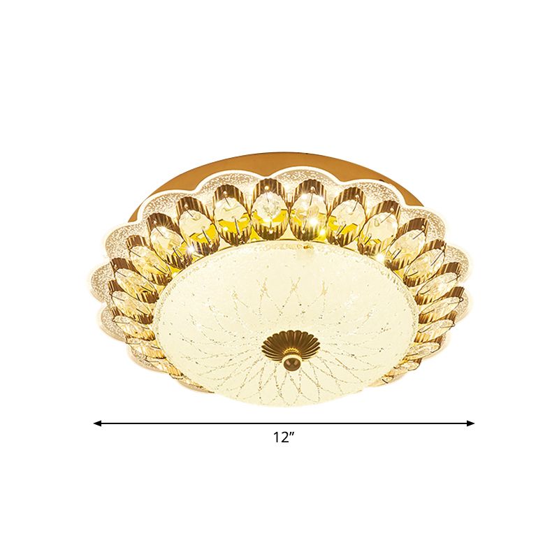 Circolare Corridoio Soffsh Flush Mount Crystal LED Modernismo Flush Light Fixture in Gold