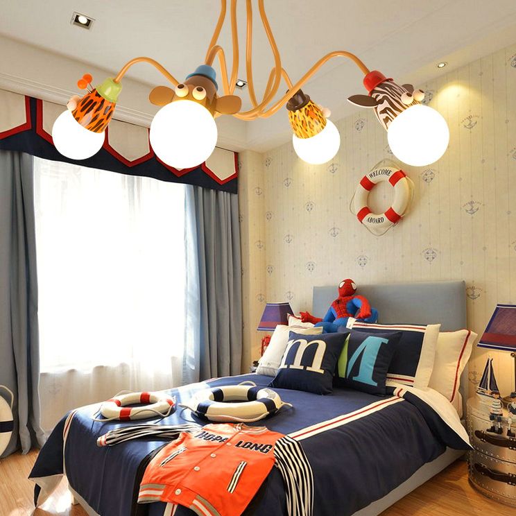 Creative Metal Semi Flush Mount luminaire Cartoon Animal Animal Flush Mount Spotlight for Kids Bedroom