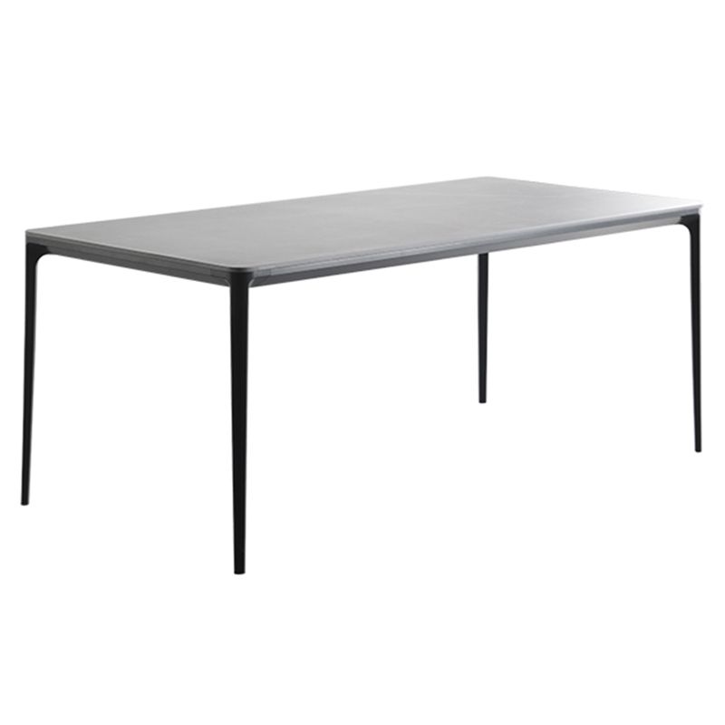 Metal Modern Rectangle Table Sintered Stone Table for Dining Room and Kitchen