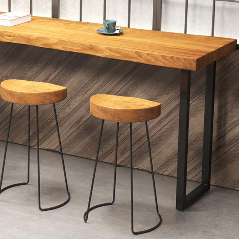 Modern Solid Wood Bar Table Rectangle Bar Table for Breakroom Use