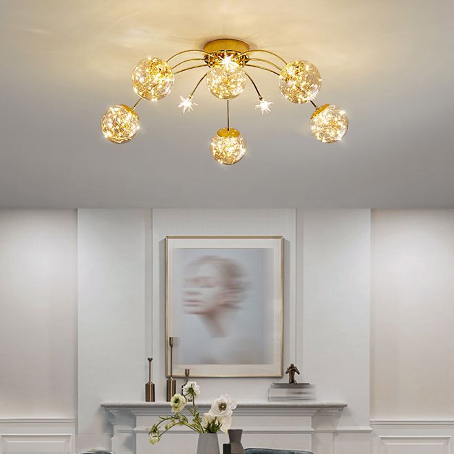 Contemporánea de lámpara de altura de la esfera de la esfera de la luz de vidrio de montura de vidrio en oro