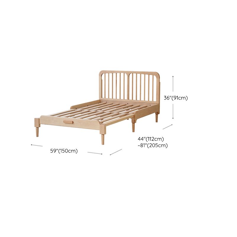 Contemporary Daybed Solid Wood Slat Headboard with Guardrail No Theme