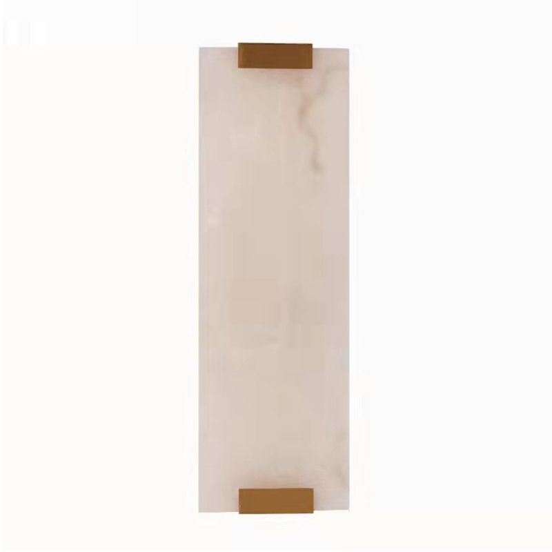 Lampada da lampada con applique rettangolare lampada a parete moderna a 1 luci con tonalità di pietra bianca