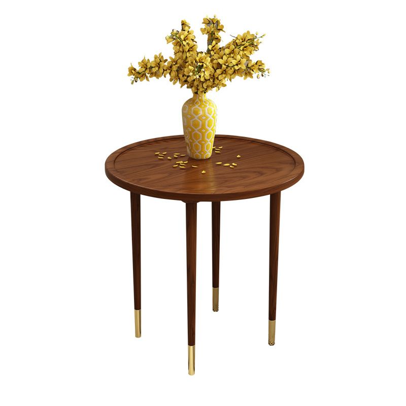 Modern Round Wooden Tray Top Coffee Table 4 Legs Cocktail Table