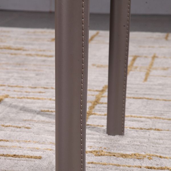 Leather Dining Chair Contemporary Arm Solid Back Side Chairs