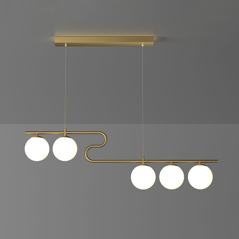 Simple Hanging Light Glass Round Island Light Fixture for Kitchen