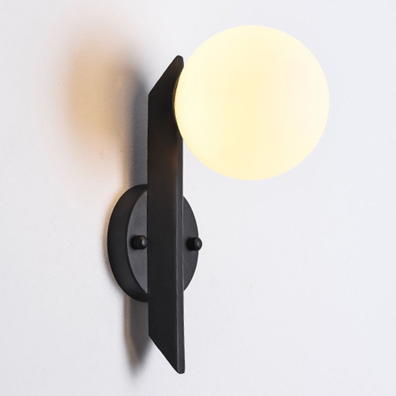 Modern Style Wall Sconce Glass 1 Light Ball Shape Sconces for Bedroom