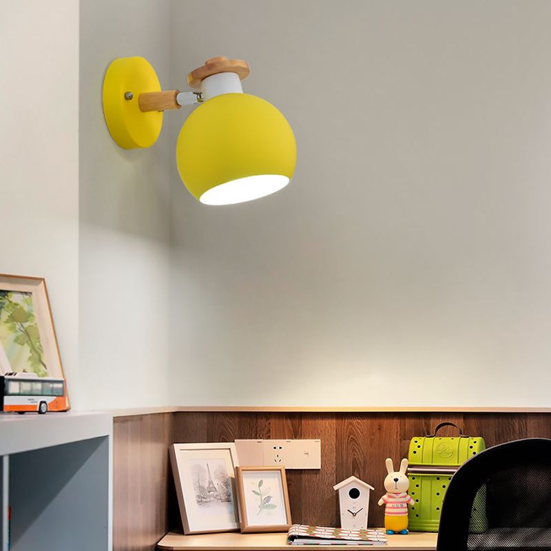 Metal Globe Wall Light Rotatable 1 leichter nordischer Wandleuchten für Kinderschlafzimmerkorridor