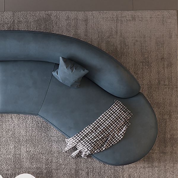 Solid Color Stain Resistant Sofa Contemporary Curved Loveseat for Apartment