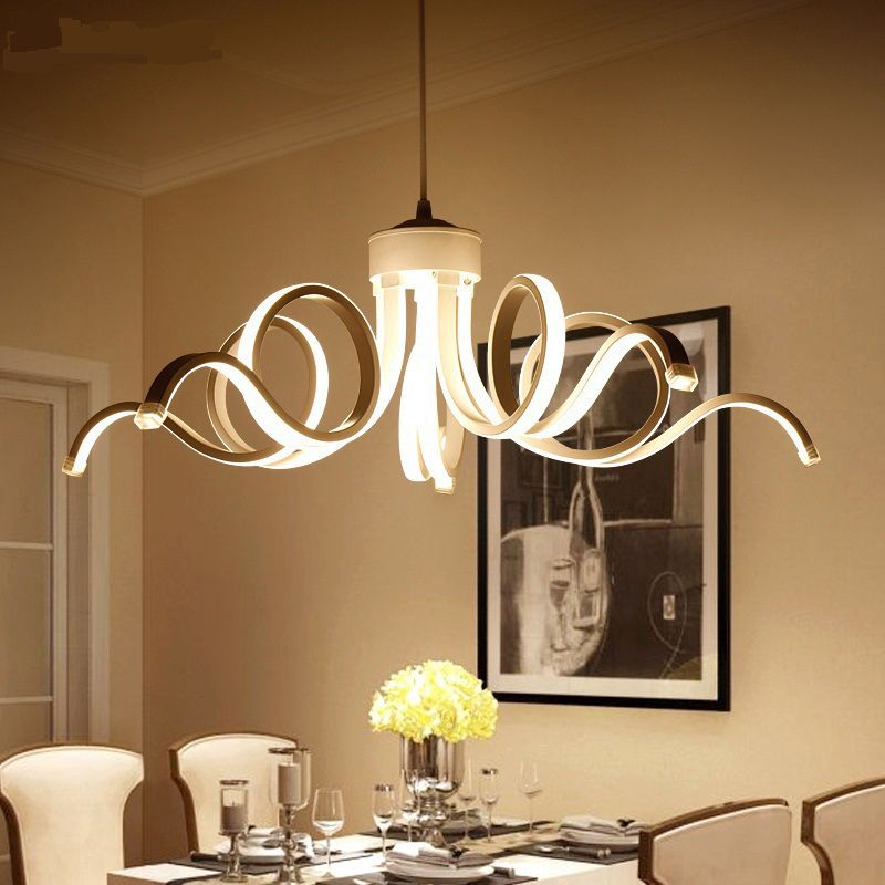 Modern Style Petal LED Ceiling Lighting Acrylic Restaurant Chandelier Light Fixture