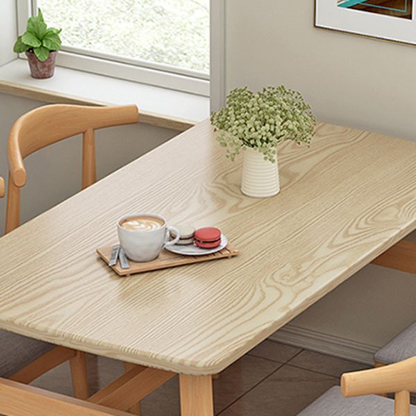 Rectangular Natural Oak Dining Table Wooden Tabletop with Metal Legs
