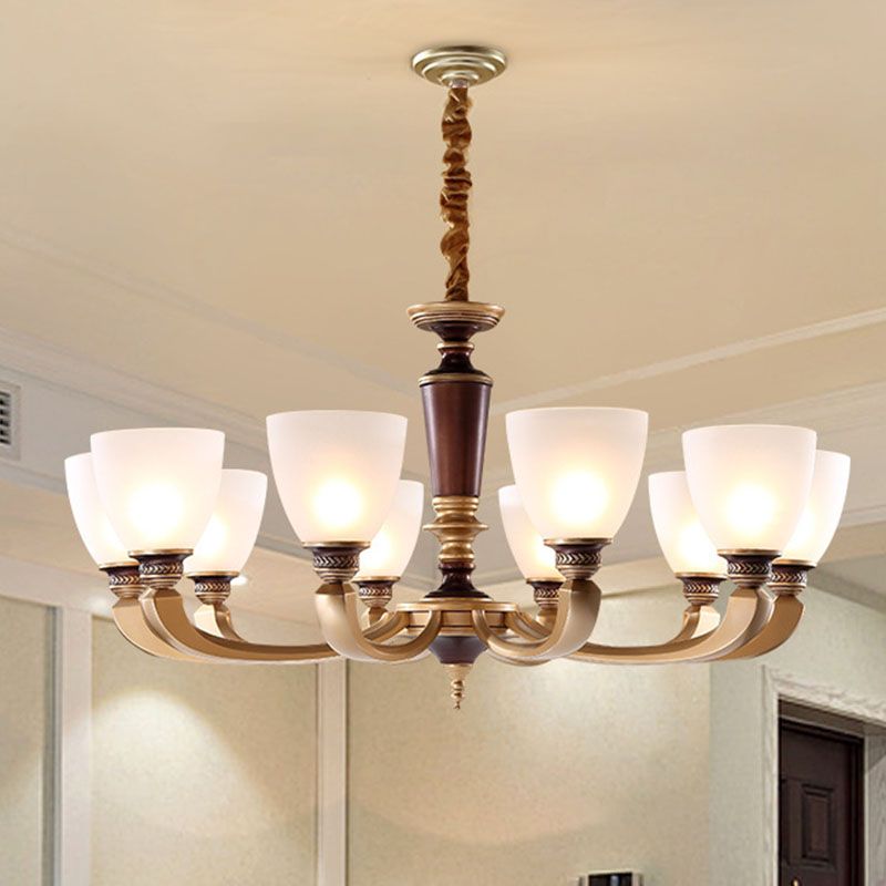 Ciotola in ottone kit di luce a sospensione modernista modernista lampadario a soffitto in vetro glassata