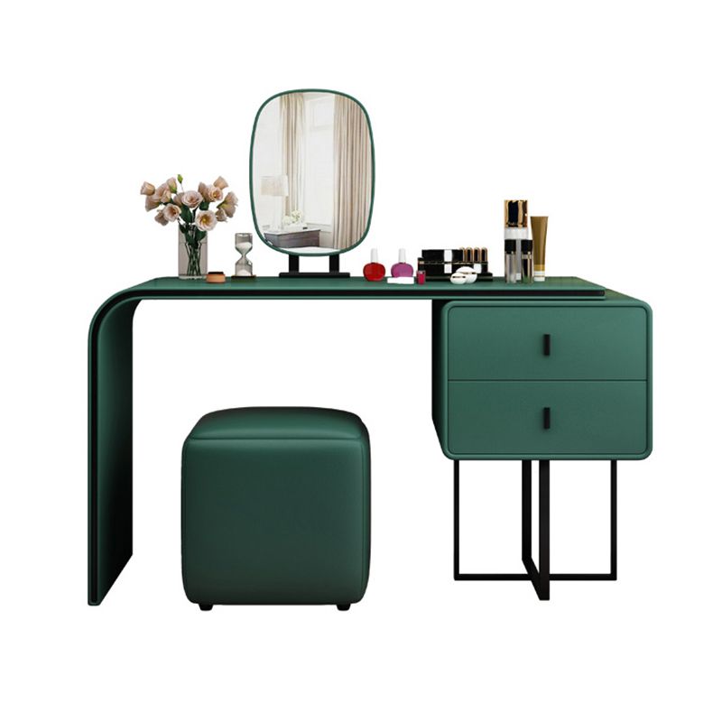 Glam Wooden Vanity Dressing Table Set 2-Drawer Makeup Vanity Desk Table