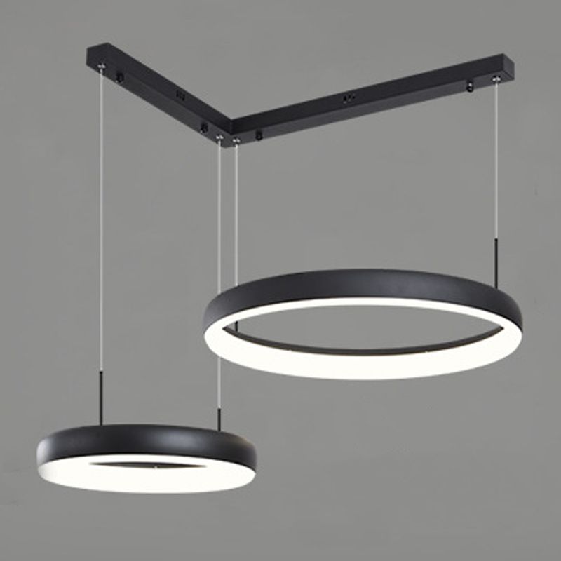 Circular Hanging Pendant Lights Modern Style Metal Chandelier Light Fixture