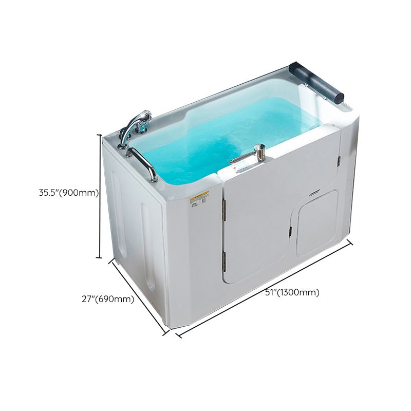 Walk-In Soaking/Air/Whirlpool Bathtub Acrylic Rectangle Back to Wall Bathtub