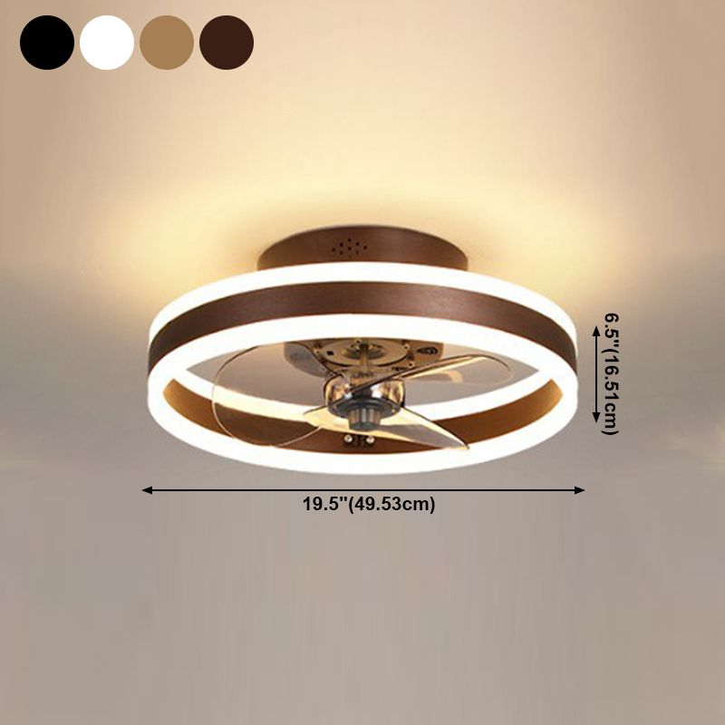 Kreisförmige LED Deckenventilator Leichte Einfachheit Acryl Schlafzimmer Halbflush -Deckenlampe