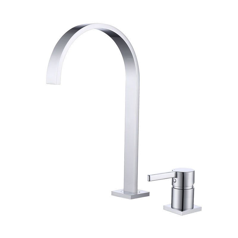 1-Handle Bathroom Faucet with Swivel 2 Hole Widespread Bathroom Sink Faucet