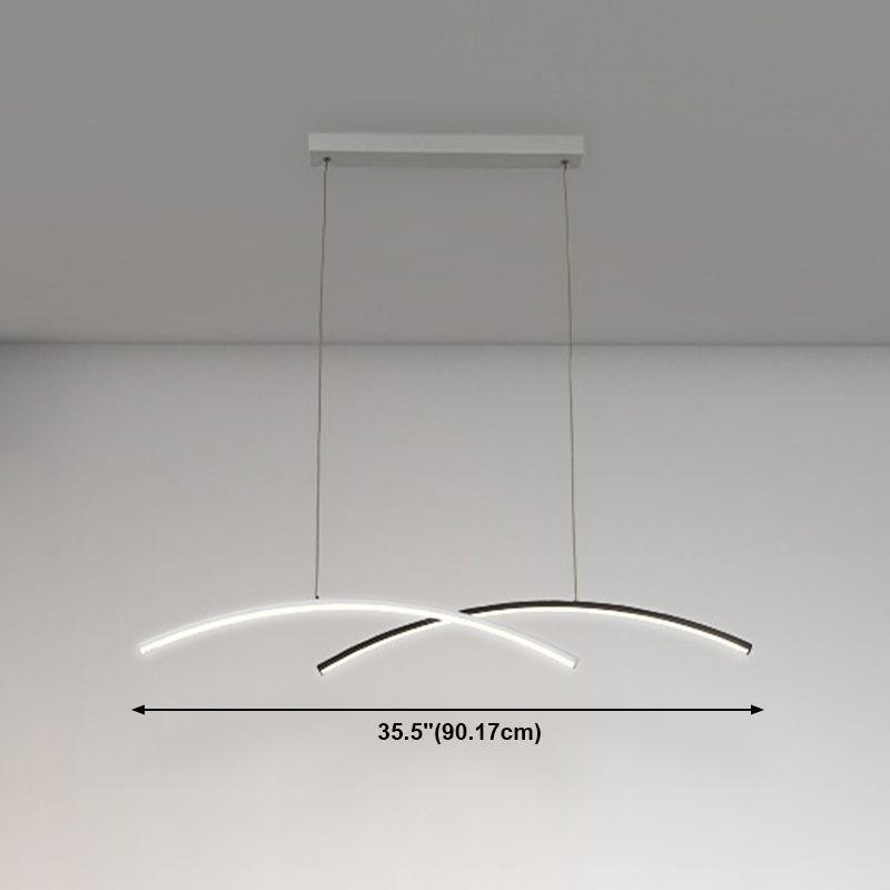 Contemporary Style Linear Shape Island Lights Metal 2 Light Island Light Fixtures