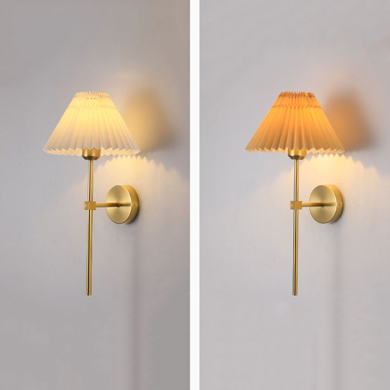 Modernist Wall Sconce Tapered Fabric Sconce Lighting for Bedroom