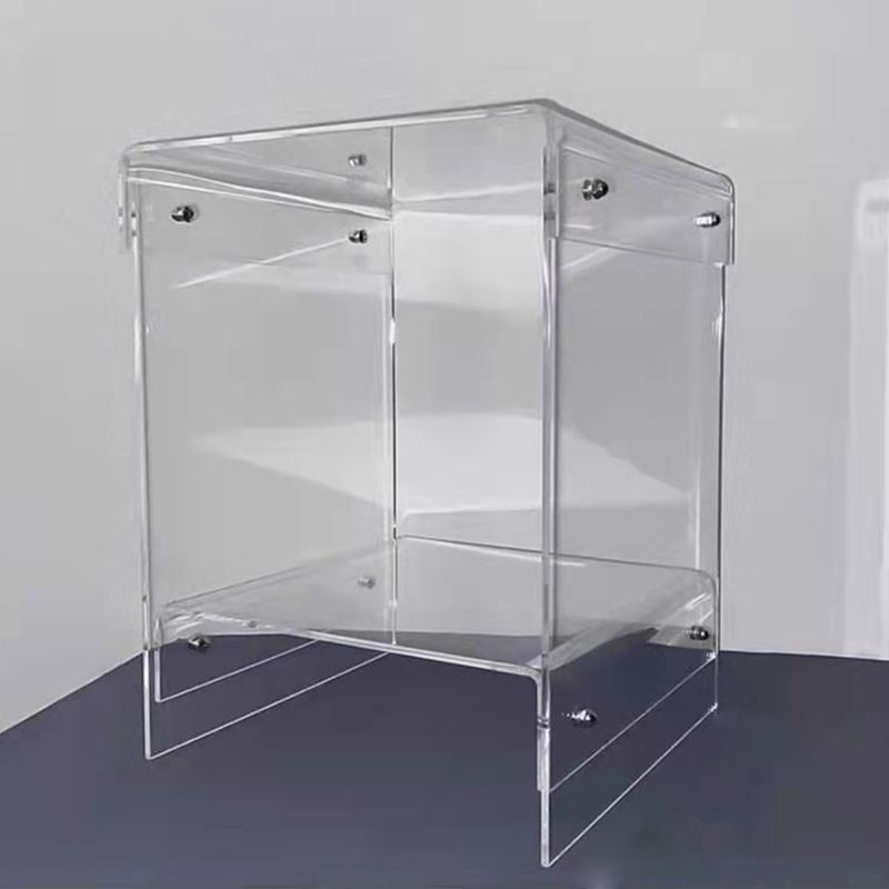 Plastic Side End Table 15.94" Wide Sled Sofa Side Accent Table