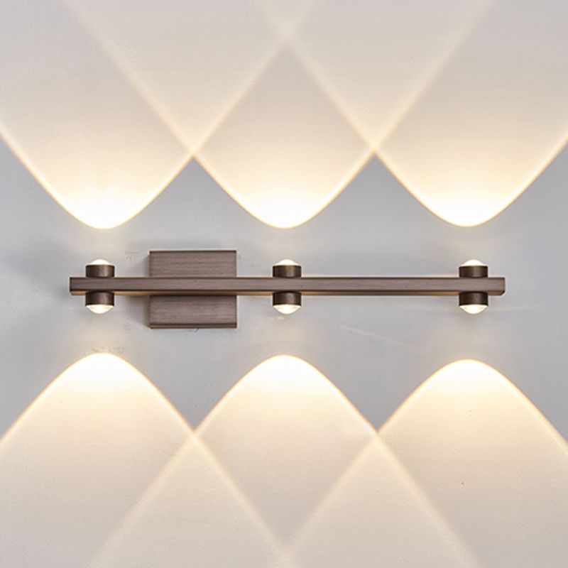 Lampada a montaggio a parete lineare moderna lampada a parete in metallo a 1 luce per bagno