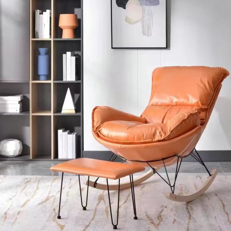 Modern Glider Chair Pure Color Rocking Chair with Removable Cushions