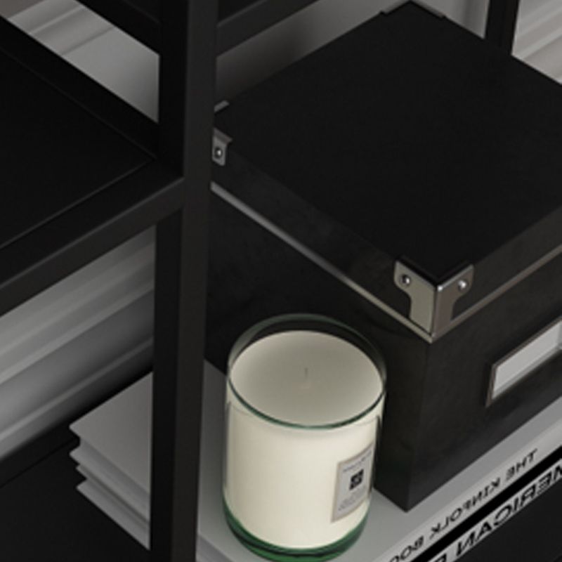Modern Style Open Shelf Bookcase with Metal Rectangular Shelve