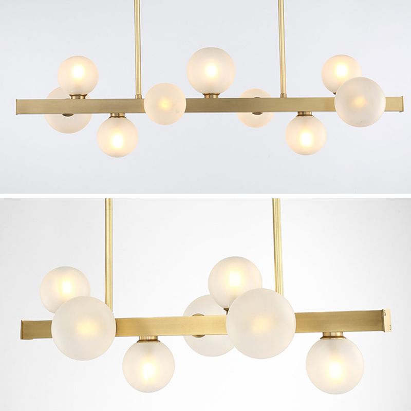 Light de plafond sphérique d'île sphérique d'île Gold linéaire moderne pour table
