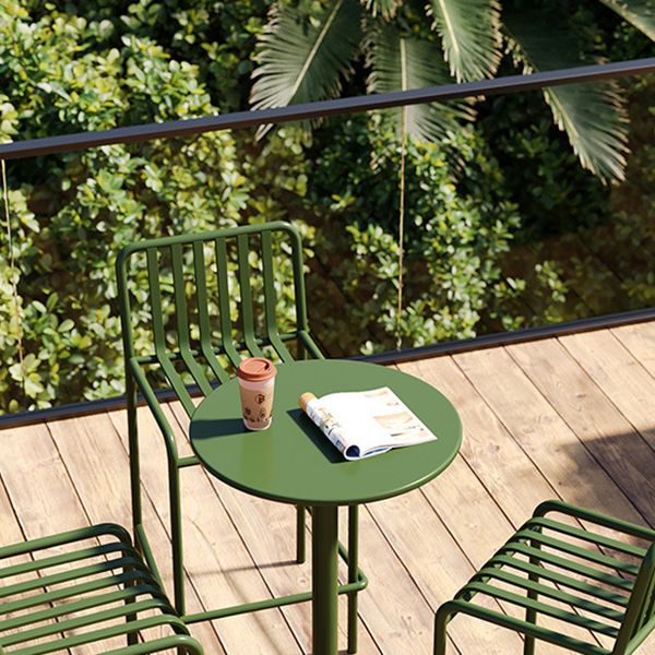 Contemporary Round Bar Table Set 1/3/4 Pcs Metal Bar Height Set