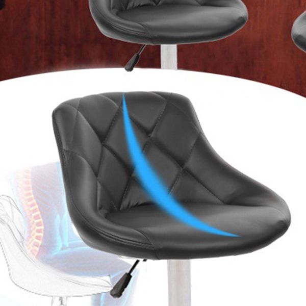 Modern Style Leather Bar Stool with Footrest and Adjustable Height Bistro Bar Stool