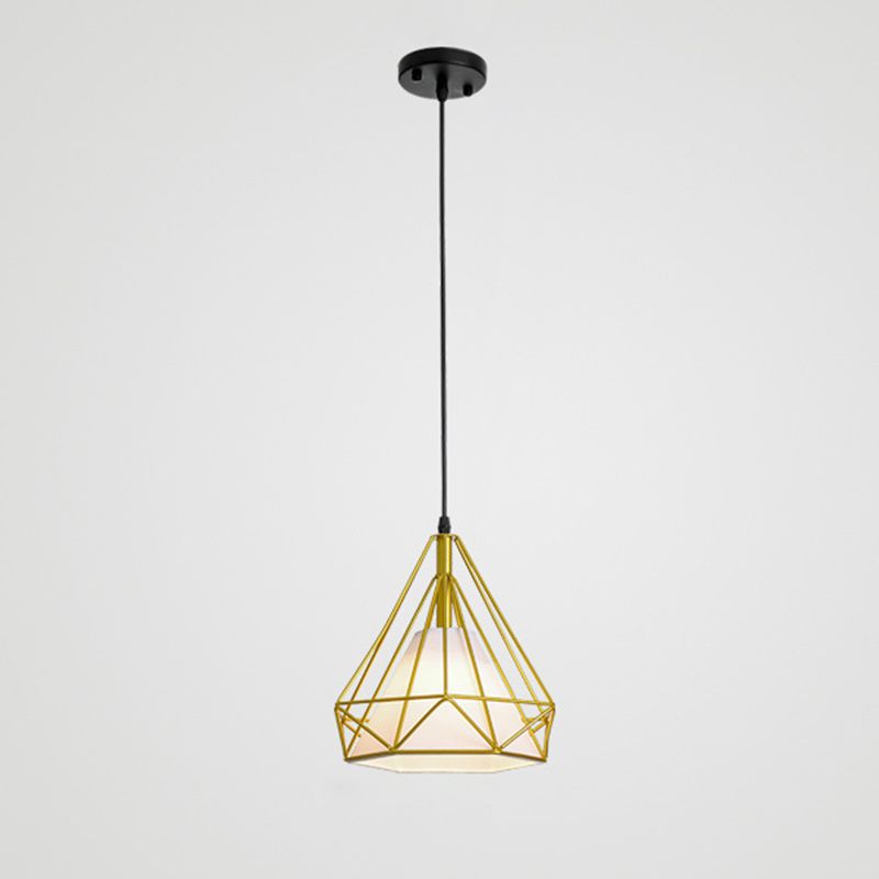 Diamond Iron Cluster Custing Lighting Post-Modern Restaurant Hanging Lamp in oro