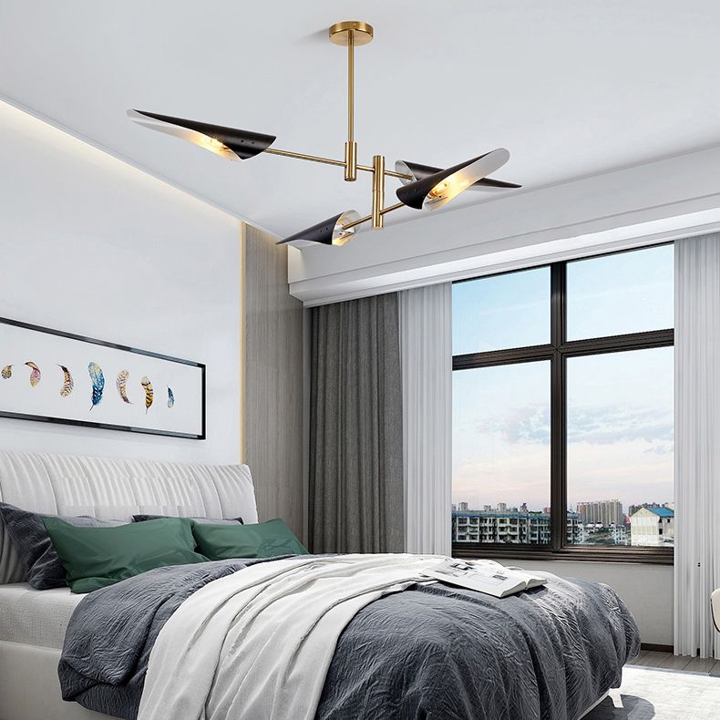 Metal de black metal moderno accesorios de iluminación de sputnik luces colgantes para sala de estar