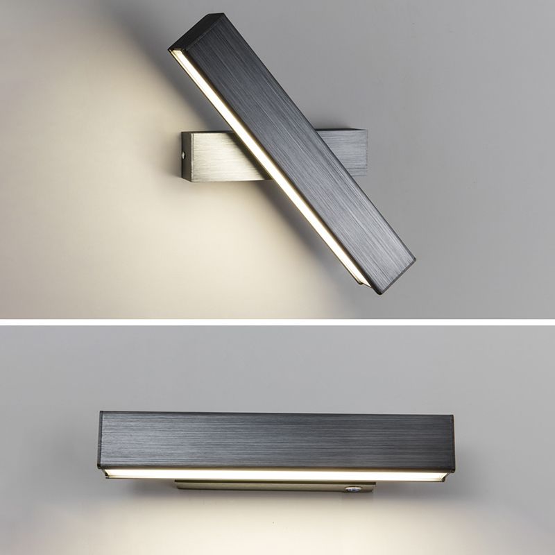 Rectangular Wall Light Sconces Modern Minimalist Style Aluminum 1 Light Sconces