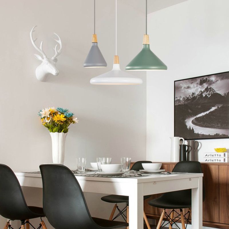 Moderne eenvoudige kegelhangende hanglamp aluminium hangende hanglampen voor restaurant
