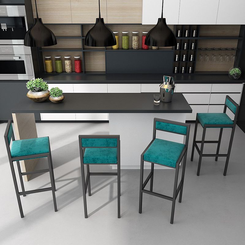 Scandinavian Upholstered Bar Stools for Kitchen Armless Square Stools