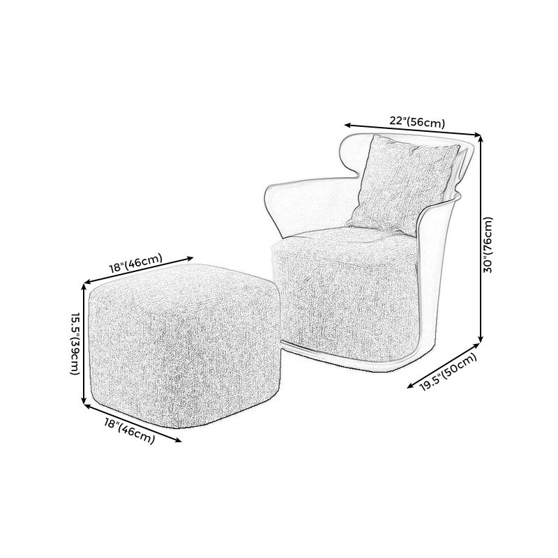 Arms Included Chair 27.5" L x 23.6" W x 29.9" H Linen Chair for Living Room