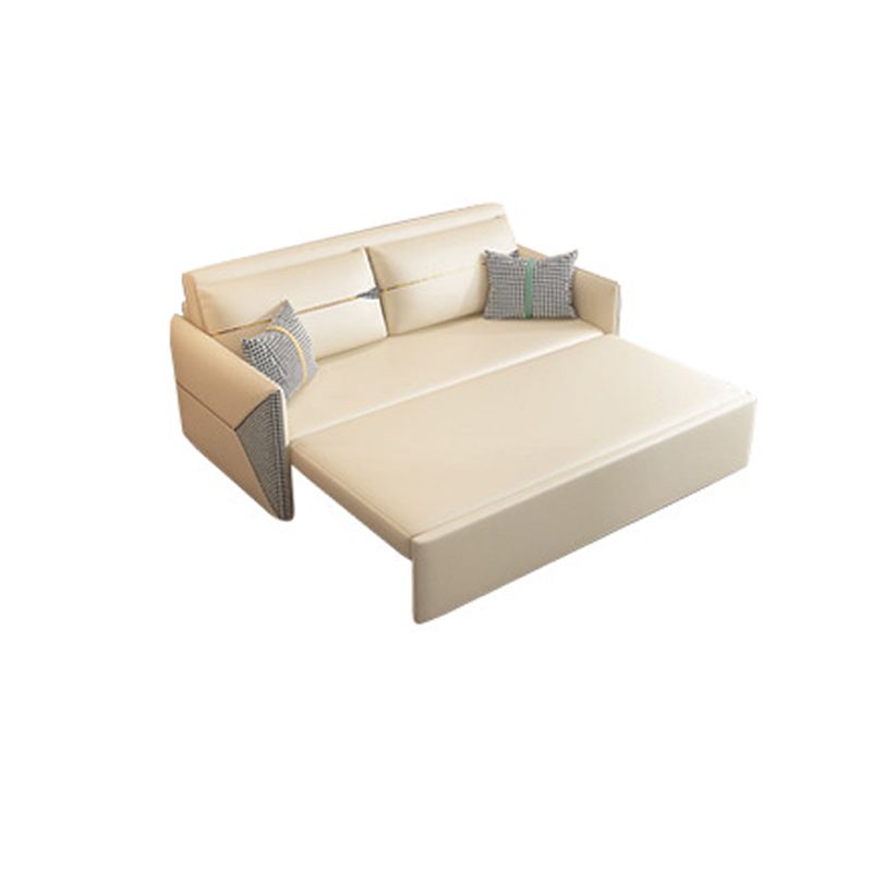 39.37" Wide Faux leather Sleeper Sofa White Pillow Included Sofa Bed