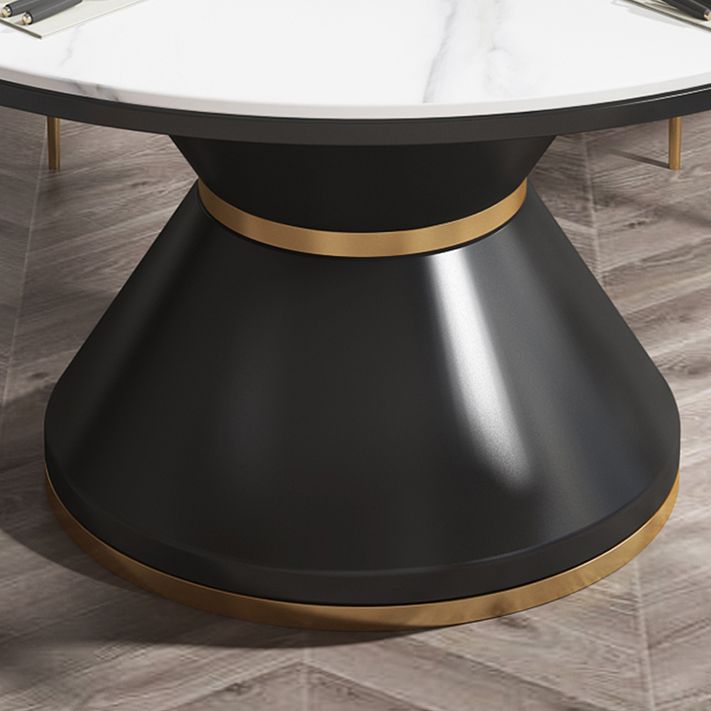 Glam 1/5/7 Pieces Dining Set Round Stone Dining Table for Dining Room