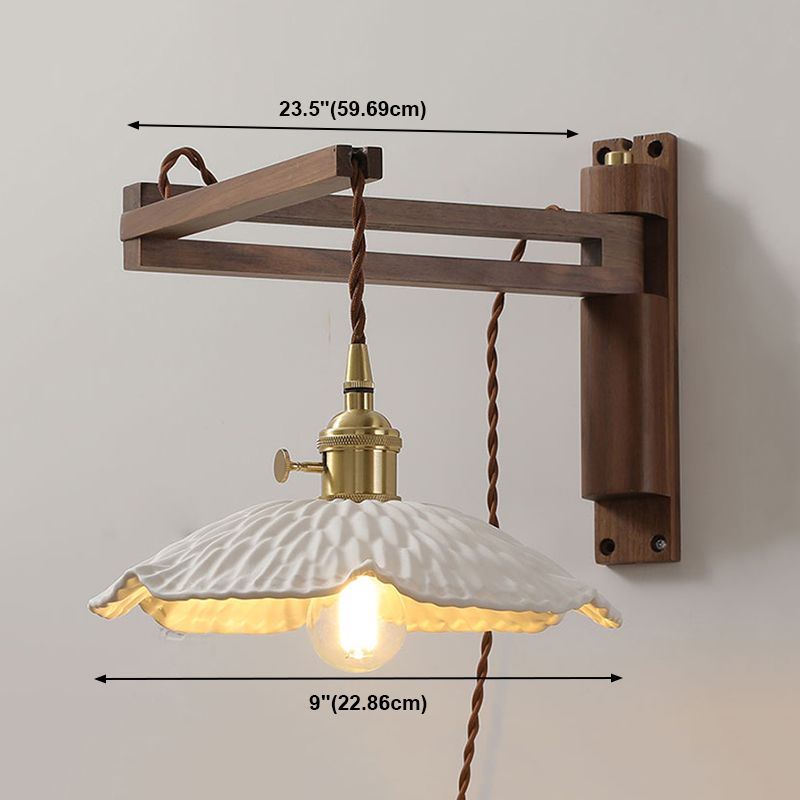 Moderner Stil Geometrischer Wandleuchten Holz 1 Lichtwandmontierte Beleuchtung