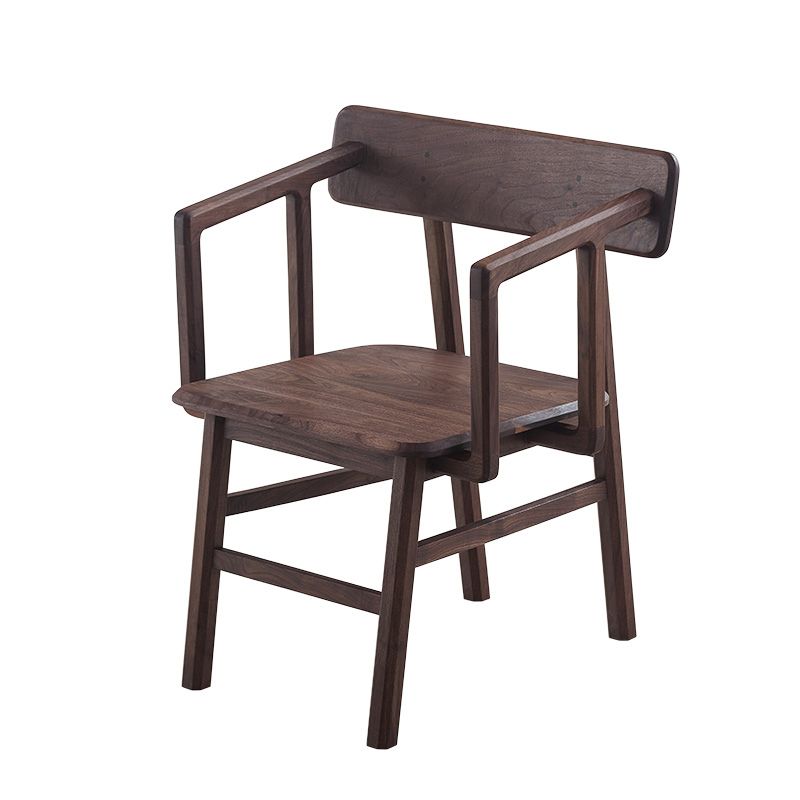 Solid Wood Arm Chair Open Back Dining Arm Chair for Dining Room