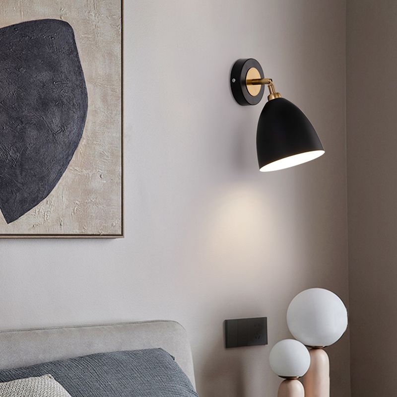 Nordic Style Iron Wall Light Cone Shape Adjustable Wall Lamp for Living Room