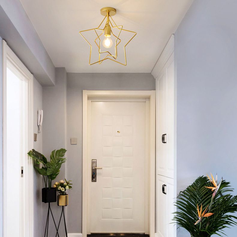 Star Shape Ceiling Light Metal Ceiling Mount Light for Living Room