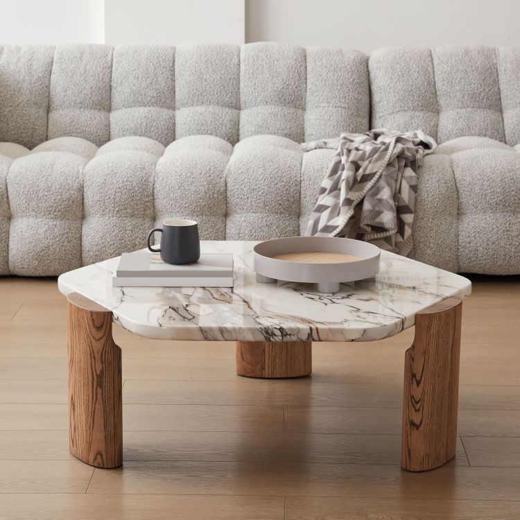 3 Legs Coffee Table Marble Geometric Coffee Coffee or End Table