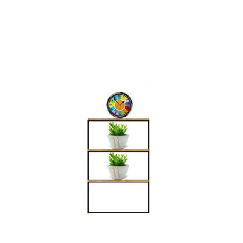 Modern Solid Wood Bookshelf Metal Etagere Bookshelf Open Back 9.8" W