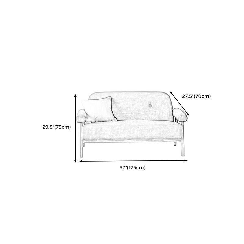 Cotton Blend Square Arm Sofa Tufted 27"W Modern Sofa for Living Room