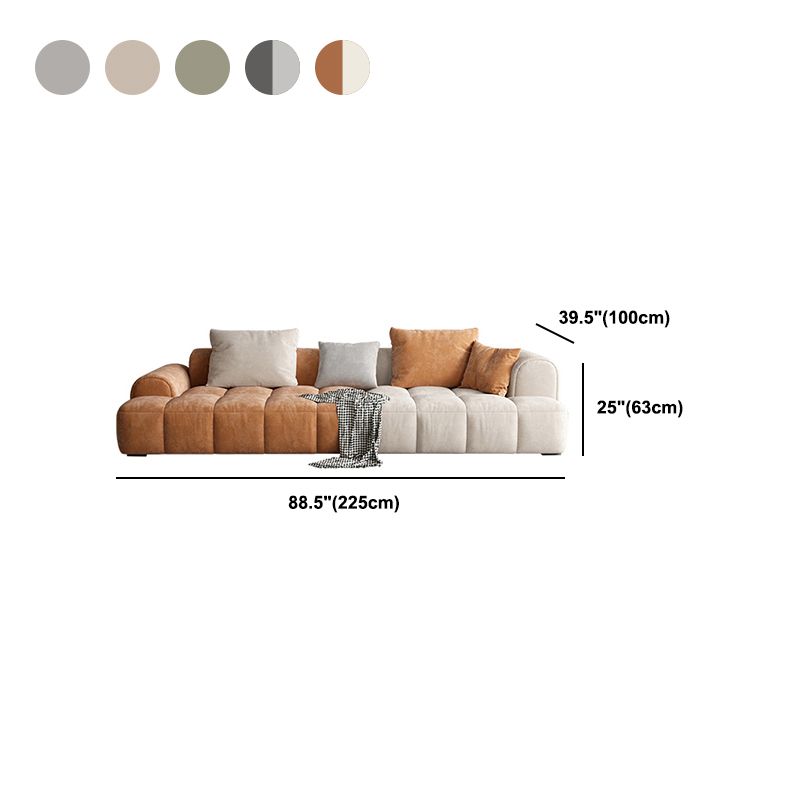 Modern Style Sofa Suede Material Embedded Armrest Cushion Back Sofa Bed