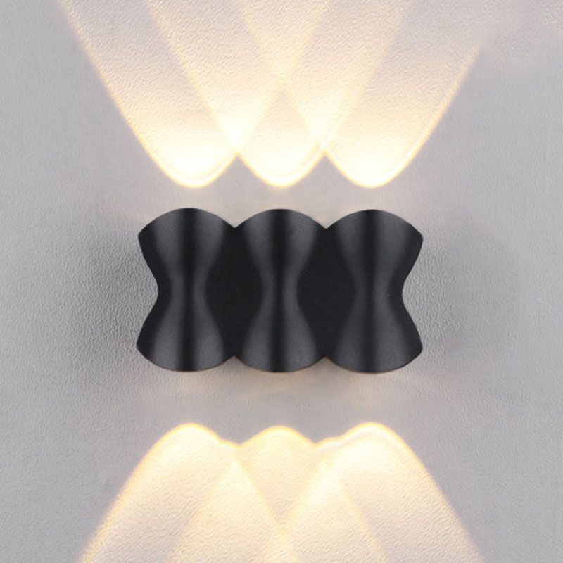Zwarte geometrische LED -wandlamp in moderne beknopte aluminium outdoor waterdichte wandwandeling