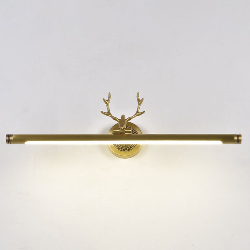 Rustikale Geweihen Wandlampe Metall Rotatable LED -Röhrchen -Waschtischleuchte für Badezimmer