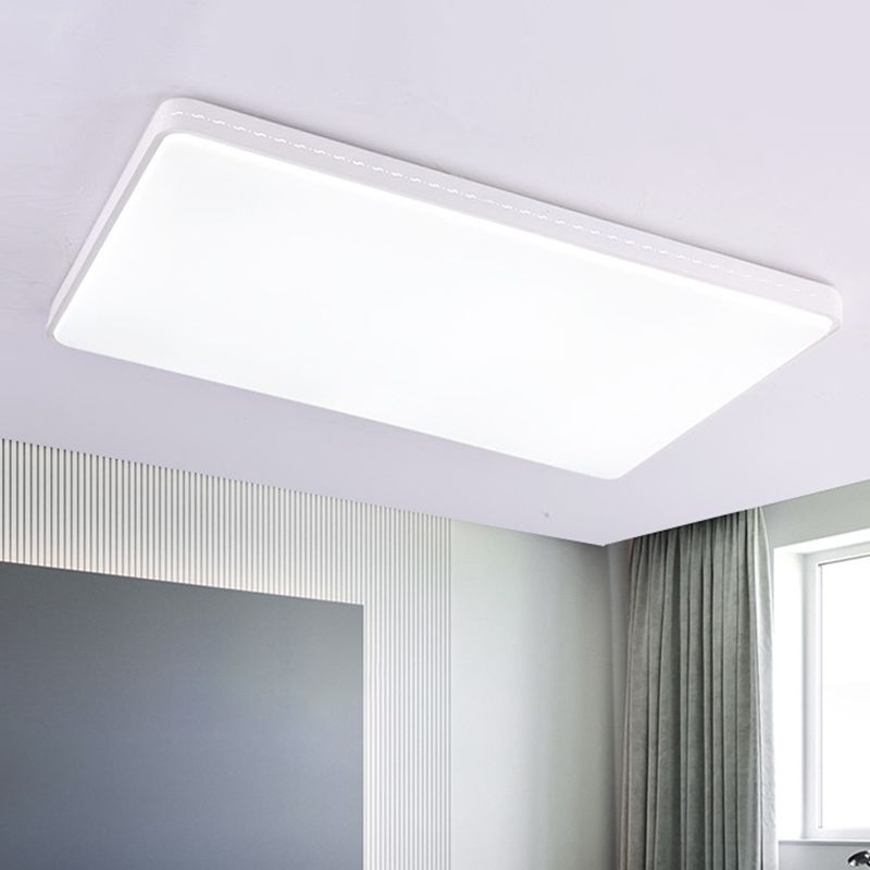 Plafonnier LED blanc moderne et simple, abat-jour en acrylique Ultra-fin de 1.6 pouces, luminaire de salon
