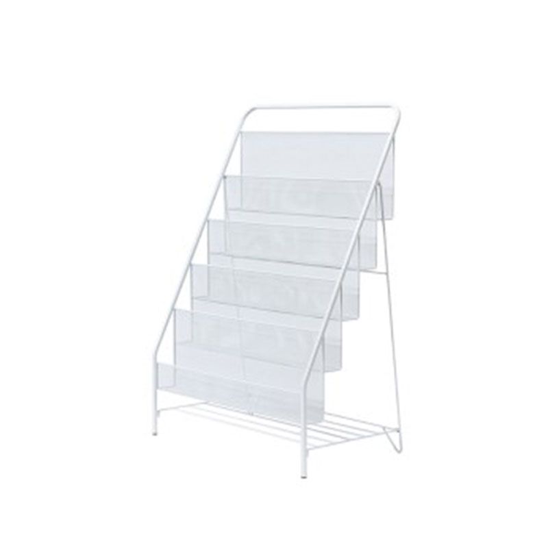 Metal Ladder Bookcase Scandinavian Style Closed Back Book Shelf